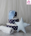 Tarta pañales estrellas 3 pisos con MUSTELA. Comprar tartas de pañales originales
