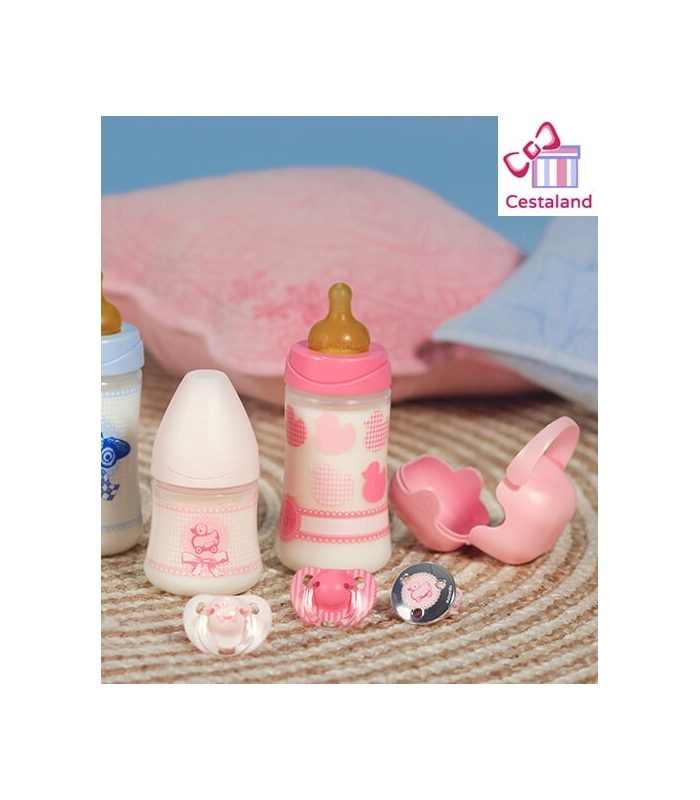 Suavinex biberón rosa 250ml. Regalos para niñas y recién nacidas
