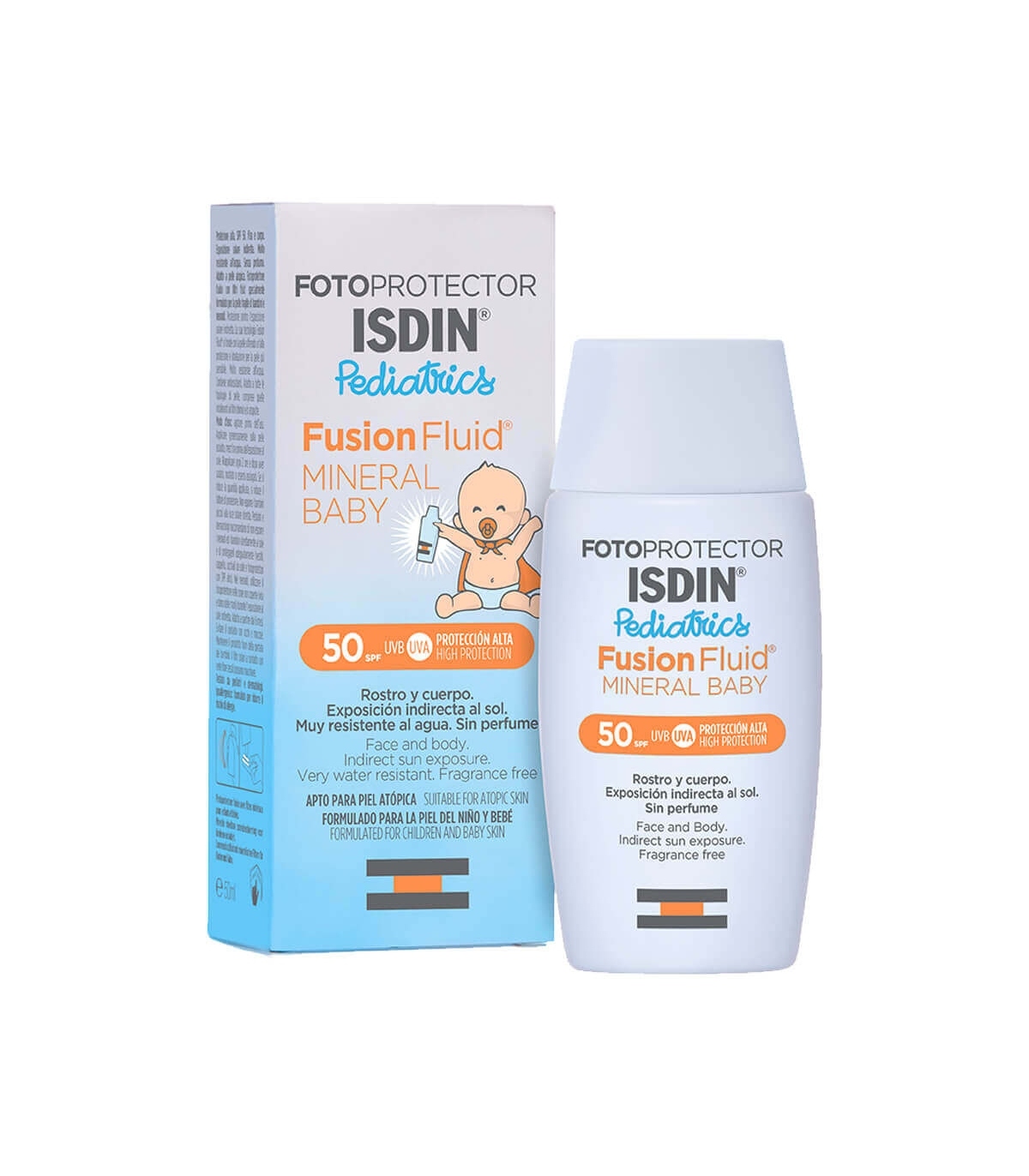 foto protector solar fusion fluid mineral baby para bebes niños