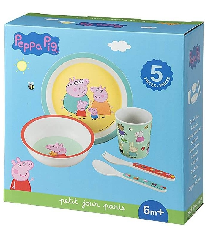 Vajilla Peppa Pig Set de 5 piezas