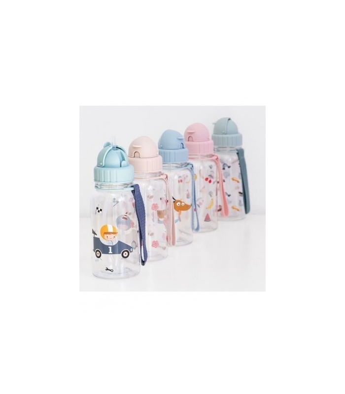 Botella reutilizable para niños con pajita