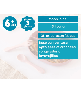 Vajilla silicona ventosa platos con compartimento.