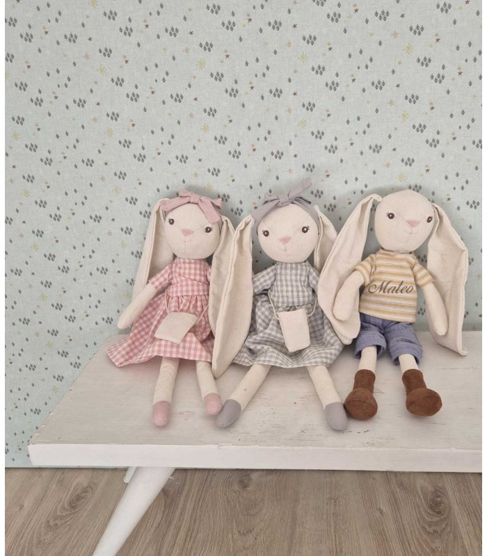 Conejo trapo. Muñeco de trapo para bebés