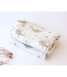 Muselina Algodón mar. Comprar muselina para bebé