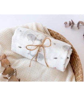 Muselina Algodón mar. Comprar muselina para bebé