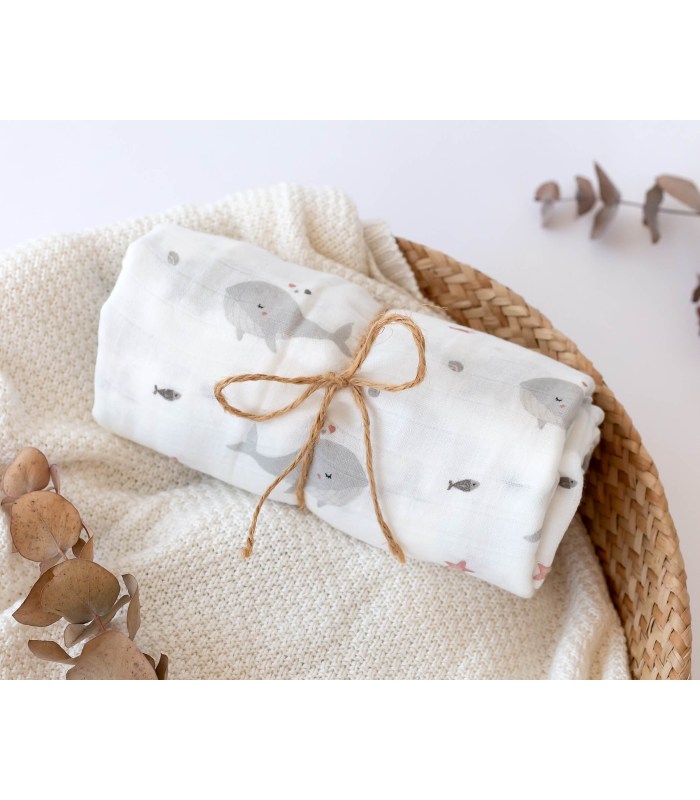 Muselina Algodón mar. Comprar muselina para bebé