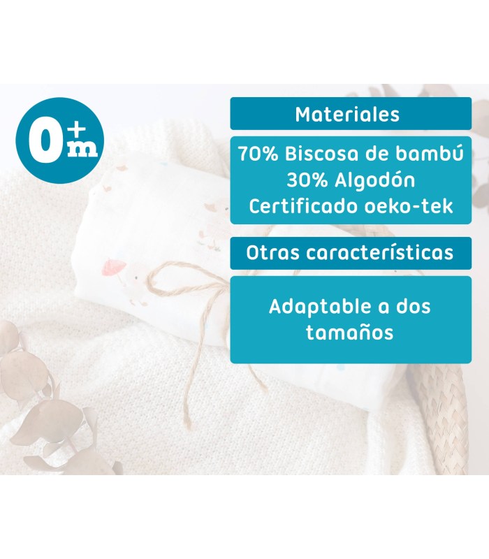 Muselina Bambú patito. Comprar muselina para bebé