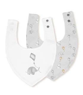 pareja babero bandana para bebés elefante