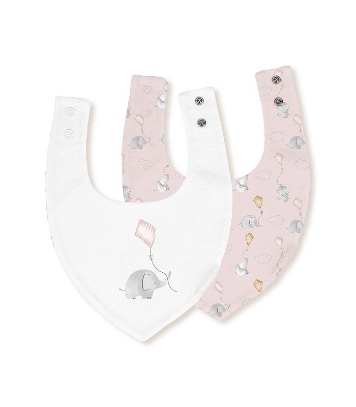 pareja babero bandana para bebés elefante