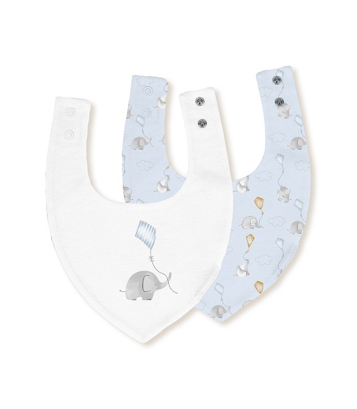 pareja babero bandana para bebés elefante