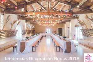 Tendencias decoración bodas para 2018