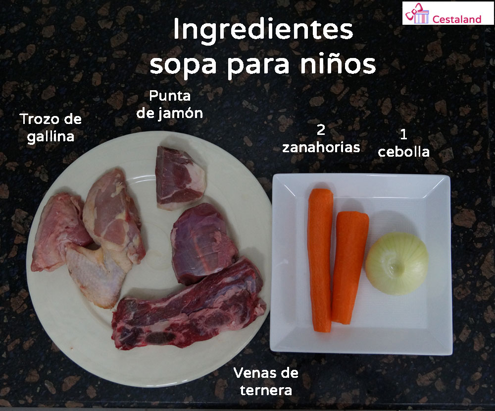 ingredientes sopa para niños