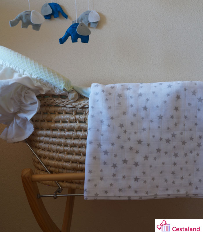 0-9 meses certificado azul claro gris ULLENBOOM Arrullo bebé para verano e invierno Manta envolvente para el cochecito silla de paseo