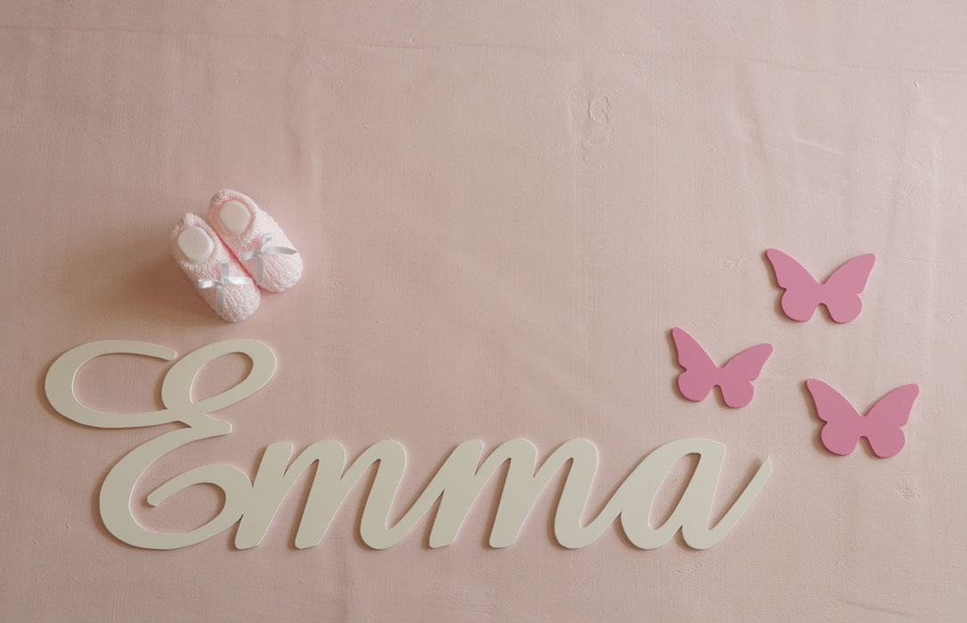 Letrero en madera blanco comprar Emma